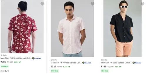 Image of Snitch Printed Shirts starting price @₹305