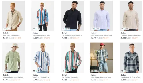 Image of Snitch Men's Shirts at minimum 80% Discount