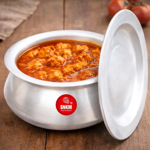 Image of SNKM® - Aluminium 11-No Handi for Cooking with Lid | Rice, Curry, Biryani, Pulao, Dal Tadka Recipes Cook Pot - Medium, 8