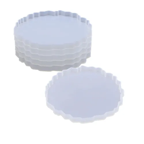 Image of SNOOGG® 4 Inch Agate Resin Coaster Mold for Epoxy Resin Casting, Geode Resin Art Coaster Making, DIY Handcrafts, Home De