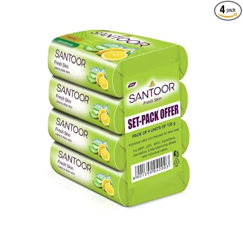 Image of Santoor Fresh Skin Aloe Vera & Lime Bathing Soap 125gm* po4