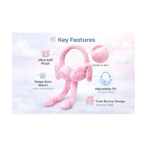 Image of Soft Fleece Ear Warmers with Interactive Moving Ears