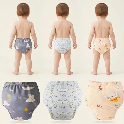 Image of Soft Cotton Reusable Potty Training Pants (L Size, 18-24 Months) - Pack of 3