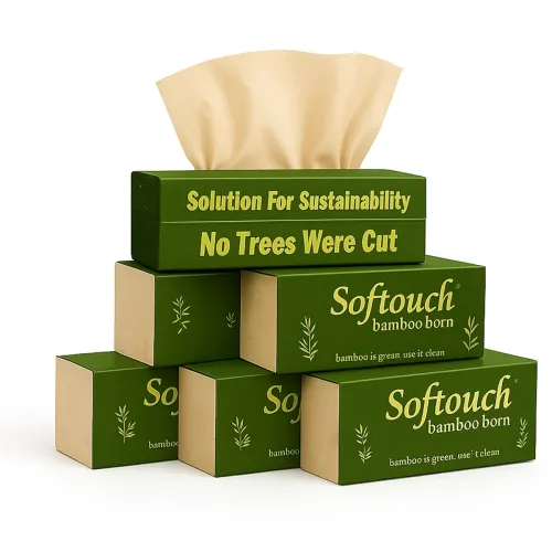Image of Softouch 2 Ply Bamboo Facial Tissue (Pack of 6)