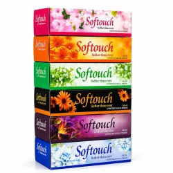 Softouch 2 Ply Face Tissue (200 Sheets Pack of 6)