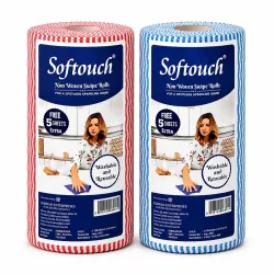 Softouch Non Woven Kitchen Towel Roll 85 Wipes Per Roll pack of 2