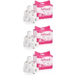 Softouch Ultra Soft 3 Ply Toilet Paper Pack of 36 Family Mega Tissue Rolls
