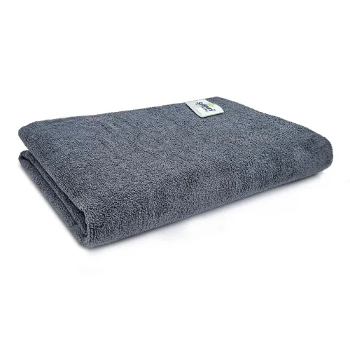 Image of SOFTSPUN Microfiber Hair & Face Care Bath Towel 1 pc 70x140cm Grey Ultra Absorbent Super Soft & Comfortable Quick Drying