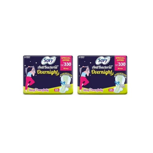 Image of Sofy Anti Bacteria Overnight Extra Long Sanitary Pads, XX-Large, Pack of 40