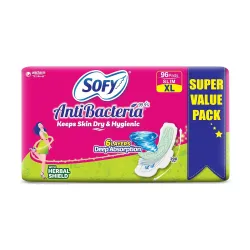 Sofy Women Anti Bacteria Sanitary Pads, X-Large, Pack Of 96