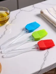 SOHAM Cooking Silicon Oil Brush Set of 3 for Applying Oil Butter etc Silicon Flat Pastry Brush (Pack of 3)