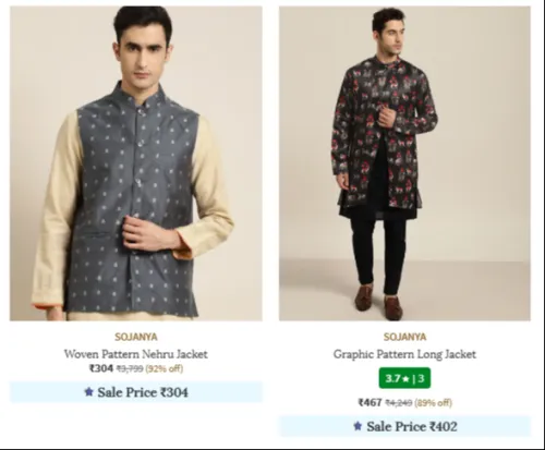 Image of SOJANYA 3-Piece Ethnic Suit at minimum 86% Discount