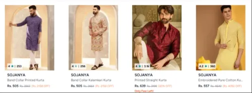 Image of SOJANYA Men's Kurta up to 81% Discount 