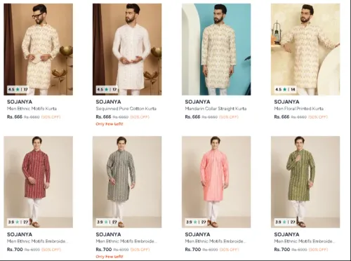 Image of Sojanya Men's Kurtas up to 90% Discount