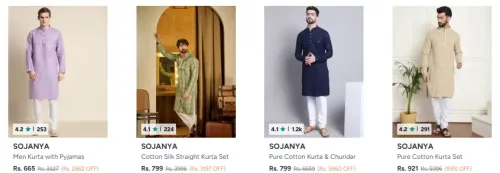 Image of SOJANYA Men's Kurta up to 80% Discount 