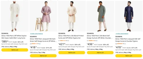 Image of SOJANYA Men's kurtas upto 85% discount 