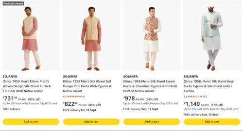 Image of SOJANYA Men's Kurta set upto 90% discount 