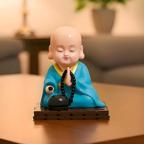 Image of Solar Buddha Moving Head & Hand for Car Dashboard | Home Decor