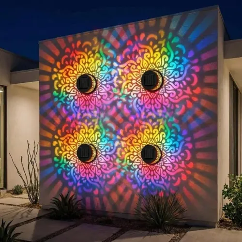 Image of Solar Mandala Light Outdoor Wall Decor