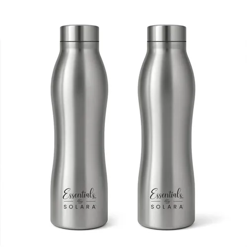 Image of Solara 1000ml Steel Bottle  (Pack of 2, Silver)
