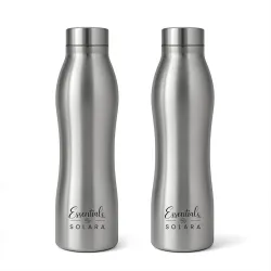 Solara 1000ml Steel Bottle  (Pack of 2, Silver)
