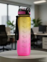 Solara Sipper Water with Motivational Time Marker, Leakproof, office, Gym, 1 L Tritan Bottle (Pack of 1, Multicolor)