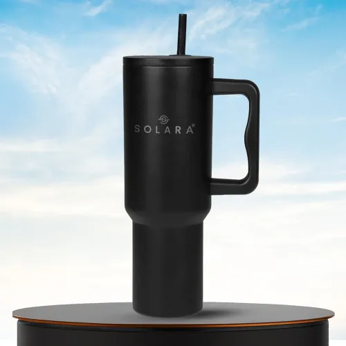 Image of SOLARA Echo 1200ml Insulated Tumbler Bottle with Lid and 2 Straws