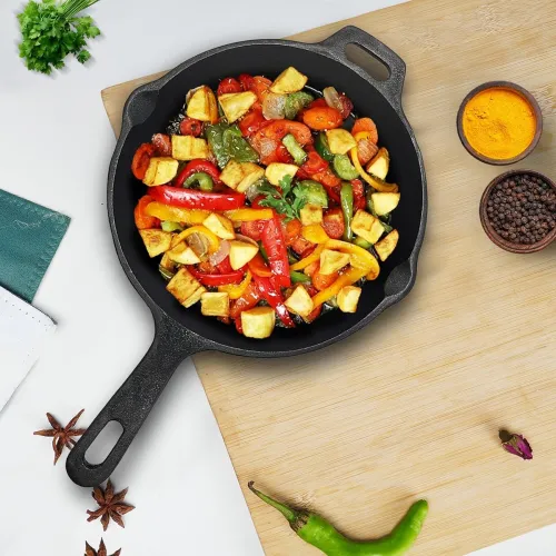 Image of SOLARA Premium Cast Iron Frying Pan 10 Inch