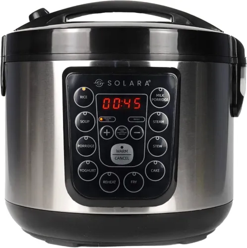 Image of Solara SOL-RIC-201 Rice Cooker, Electric Pressure Cooker, Food Steamer, Egg Cooker, Slow Cooker  (4 L, Stainless Steel)