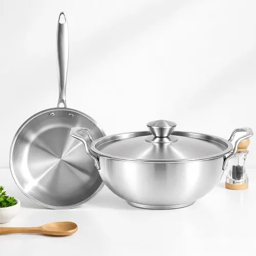 Image of SOLARA Sterra Stainless Steel Cookware Set of 2, Frying Pan 22cm