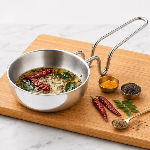 Image of SOLARA Triply Stainless Steel Tadka Pan, 12 cm