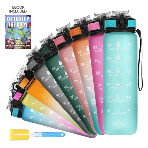 Image of SOLARA Unbreakable Water Bottle with Motivational Time Marker