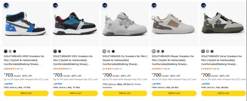 Image of SOLETHREADS Men's Sneakers at minimum 80% Discount