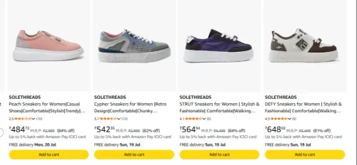 Image of SOLETHREADS Sneakers for Women Upto 84% OFF
