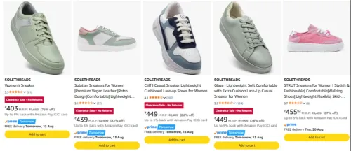 Image of SOLETHREADS Women's Sneakers upto 87% Discount