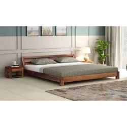 Solid Sheesham Wood Queen Size Bed 