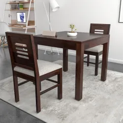 TRUE FURNITURE Sheesham Wood Dining Table Set with 2 Chairs for Living Room (Chestnut Finish) Solid Wood 2 Seater Dining Set (Finish Color -Chestnut Finish, DIY(Do-It-Yourself))