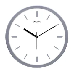 Solimo 12 Metallic Analog Wall Clock, Silent Sweep, Silver