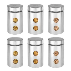 Solimo 1200ml Kitchen Storage Jars – 6 Pc