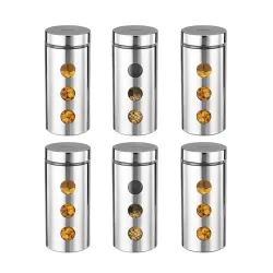 Amazon Brand - Solimo Drip Window Steel Jacketed Glass Jar | Multipurpose Kitchen Organizer with See-Through Window | 17