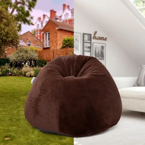 Image of Amazon Brand - Solimo 2XL Premium Luxe Fur Bean Bag Filled with Beans for Living Room | Capacity Upto 6 Ft Height & 100 