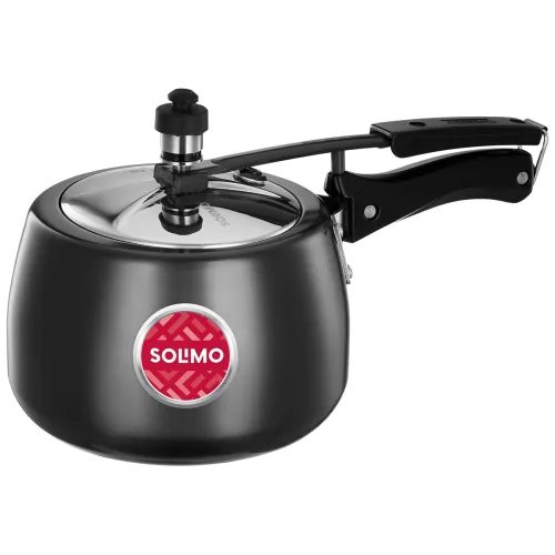 Image of Amazon Brand Solimo 3L Hard Anodised Pressure Cooker Stainless Steel Lid