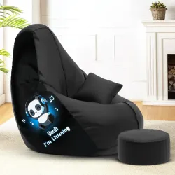 Solimo 3XL Faux Leather Bean Bag Combo Footrest Cushion