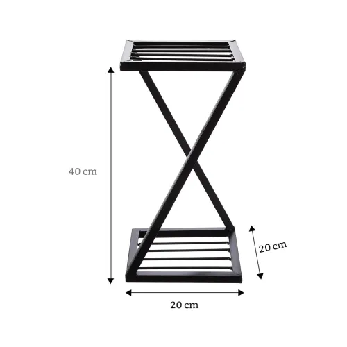 Image of Solimo 40cm Metal Plant Stand Black