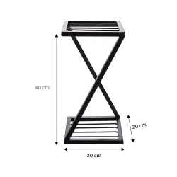 Solimo 40cm Metal Plant Stand Black