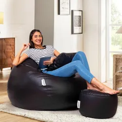Solimo 4XL Faux Leather Bean Bag Combo