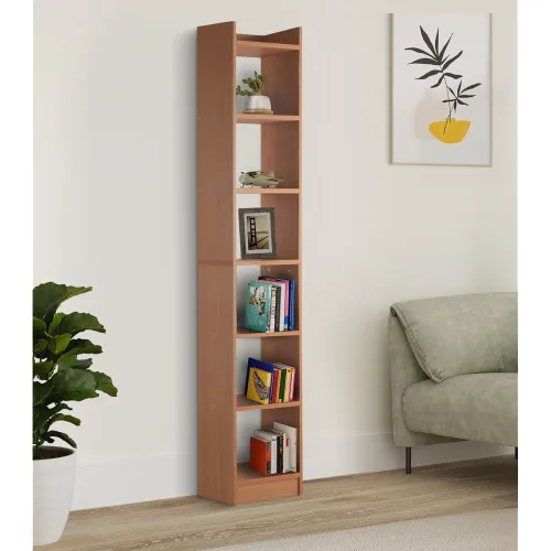 Image of Solimo 6 Layer Wood Bookshelf 