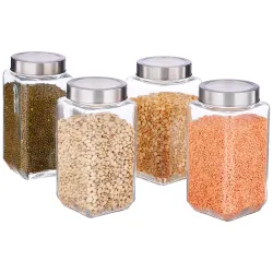 Solimo 850ml Airtight Transparent Glass Jars (SO4)