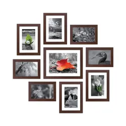 Solimo Collage Photo Frame Set 9 Pieces Brown