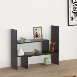 Solimo Adjustable Wood Desktop Storage Organizer Rack